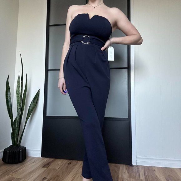 Max + Ash Self Tie Cocktail Jumpsuit - Picture 1 of 4